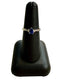 14KT WG PEAR SHAPE SAPPHIRE W/MELEE RING SZ 6.5