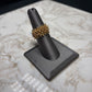 14KT YG MESH RING W/CORALLINA GRAINS OF WHEAT DESIGN RING SZ 6.5