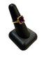 10KT YG CREATED PINK SAPPHIRE STONE VINTAGE RING SZ 6