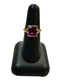 10KT YG CREATED PINK SAPPHIRE STONE VINTAGE RING SZ 6