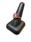 14KT YG RUBY & DIA CLUSTER RING SZ 9