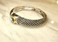 PLATED/COSTUME (DAVID YURMAN LOOK) OVAL CZ STONE BANGLE BRACELET