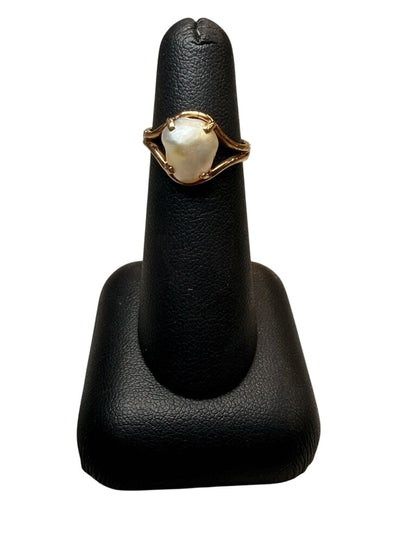 14KT YG BOROUQUE PEARL RING SZ 6