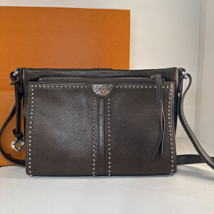 BRIGHTON JAGGER CROSSBODY ORGANIZER BROWN PRETTY TOUGH