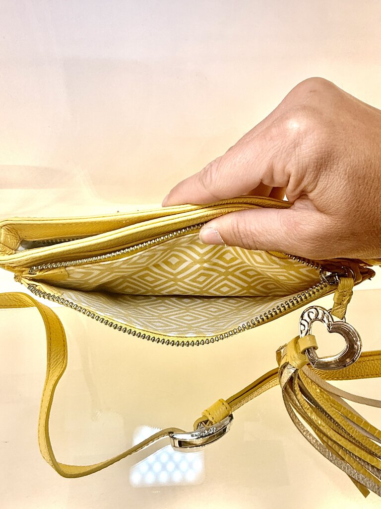 BRIGHTON YELLOW BARBADOS CITY BAG ORGANIZER CROSSBODY