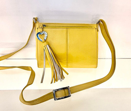BRIGHTON YELLOW BARBADOS CITY BAG ORGANIZER CROSSBODY