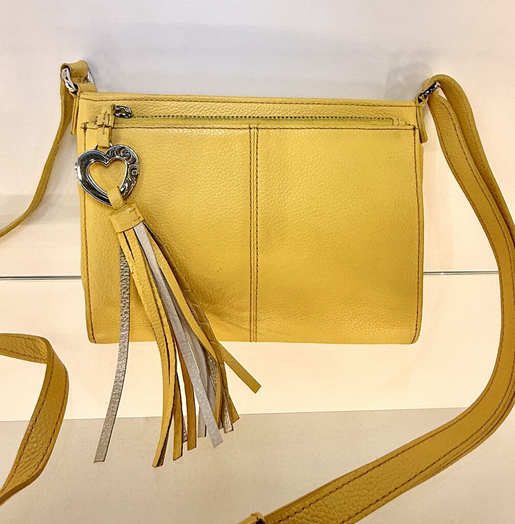 BRIGHTON YELLOW BARBADOS CITY BAG ORGANIZER CROSSBODY