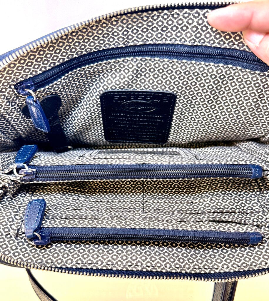 BRIGHTON NAVY JOJO PRETTY TOUGH POBBLE LEATHER CROSSBODY