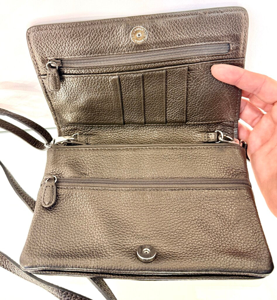 BRIGHTON PRETTY TOUGH ORGANIZER BROWN CROSSBODY