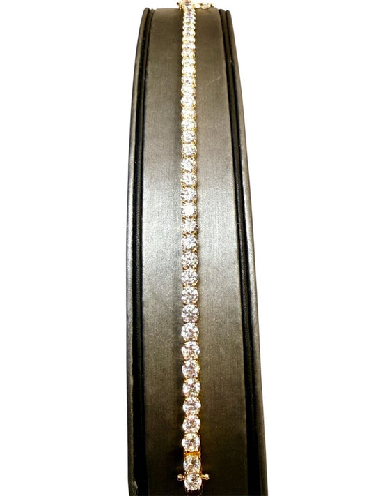 SS/GP 8" MOISANITE TENNIS BRACELETS