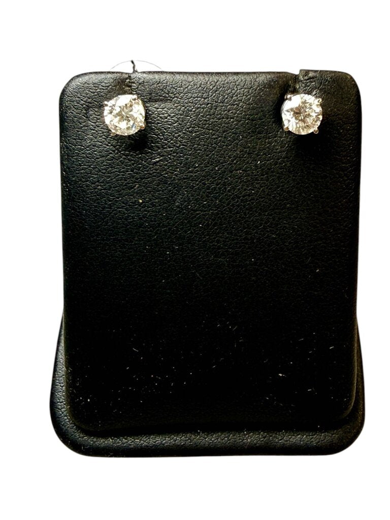 14KT WG 1.23TW IGI CERT DIAMOND STUDS