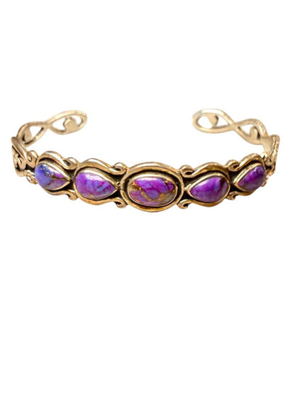 SS 5 PURPLE TURQ CUFF BRACELET