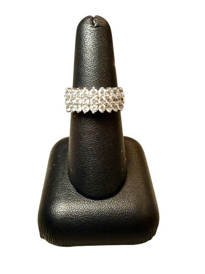 SS TRIPPLE ROW GRADUATED CZ RIGN SZ 7