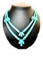 TRADITIONAL SANTO DOMINGO/KEWA TURQ W/CORAL BEADS DOUBLE STRAND