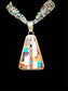 SS SANTO DOMINGO DANIEL CORIZ INLAY PENDANT ON MULTI STRAND COLOR BEADS