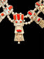 SS FRANK YAZZIE NAVAJO CORAL YEI SQUASH NECKLACE