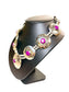 SOUTH WESTERN CONCHO DISC CABACHAN PURPLE STONE NECKLACE W/MATCHING EARRINGS