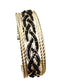 SS BLACK ONYX BEADS ROPE CUFF BRACELET