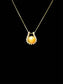 14KT YG FWP 1/2TW HORSE SHOE STYLE PENDANT ON 18" BOX CHAIN