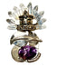 SS EDISON PIASO NAVAJO KACHINA W/FEATHERS & LG AMETHYST PENDANT