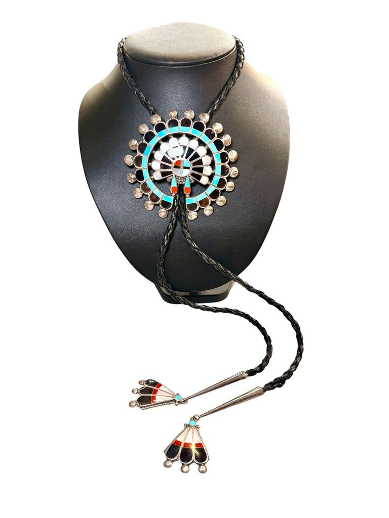 SS ZUNI TURQ INLAY BOLO TIE