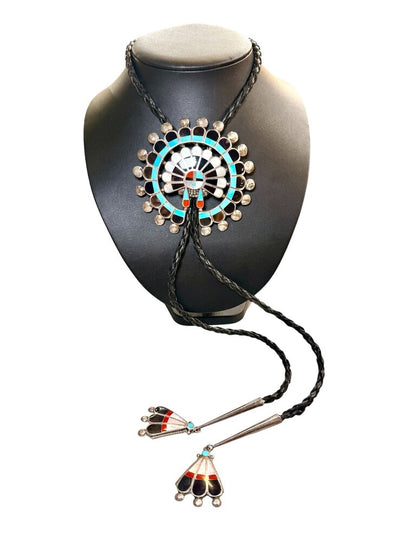 SS ZUNI TURQ INLAY BOLO TIE