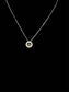 14KT WG PEACE PENDANT W/WHT&BLK DIA PENDANT ON 18" CHIAN