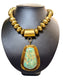 BRASS TURQ PENDANT STAMPED BC