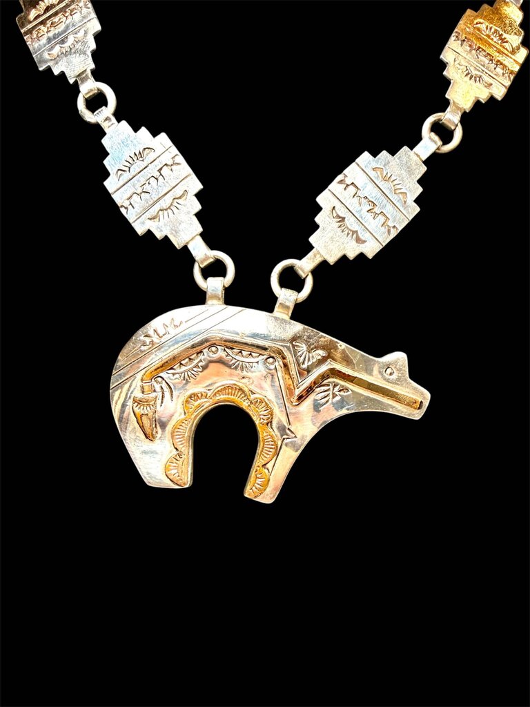 SS STAMPED SPIRIT BEAR NECKLACE