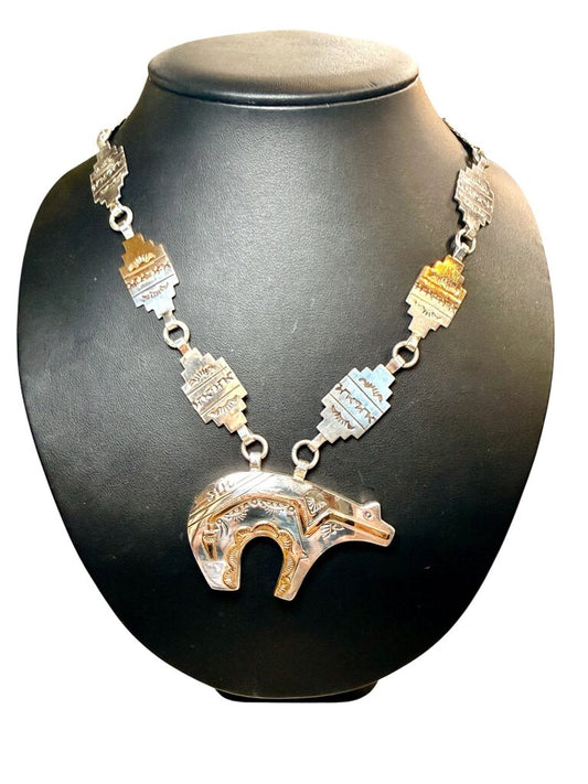 SS STAMPED SPIRIT BEAR NECKLACE
