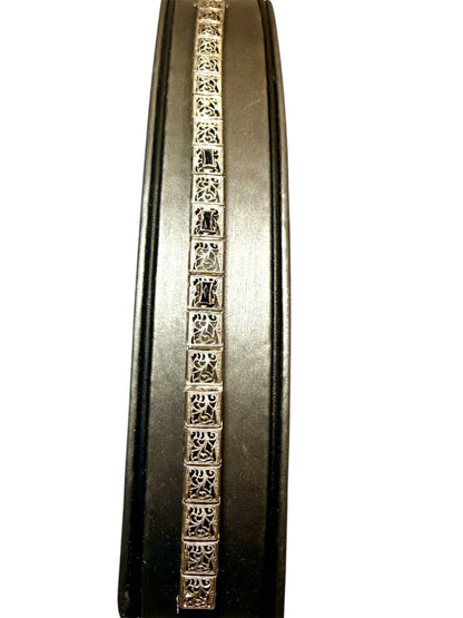 SS FILIGREE 3 SAPPHIRE BRACELET VINTAGE