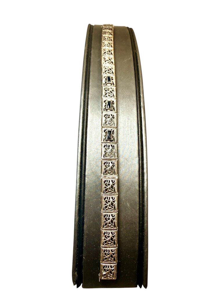 SS FILIGREE 3 SAPPHIRE BRACELET VINTAGE