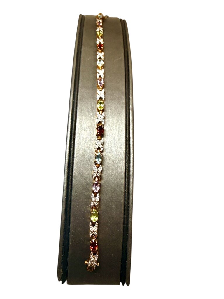 SS/GP "XO" MULTI COLOR TENNIS BRACELET