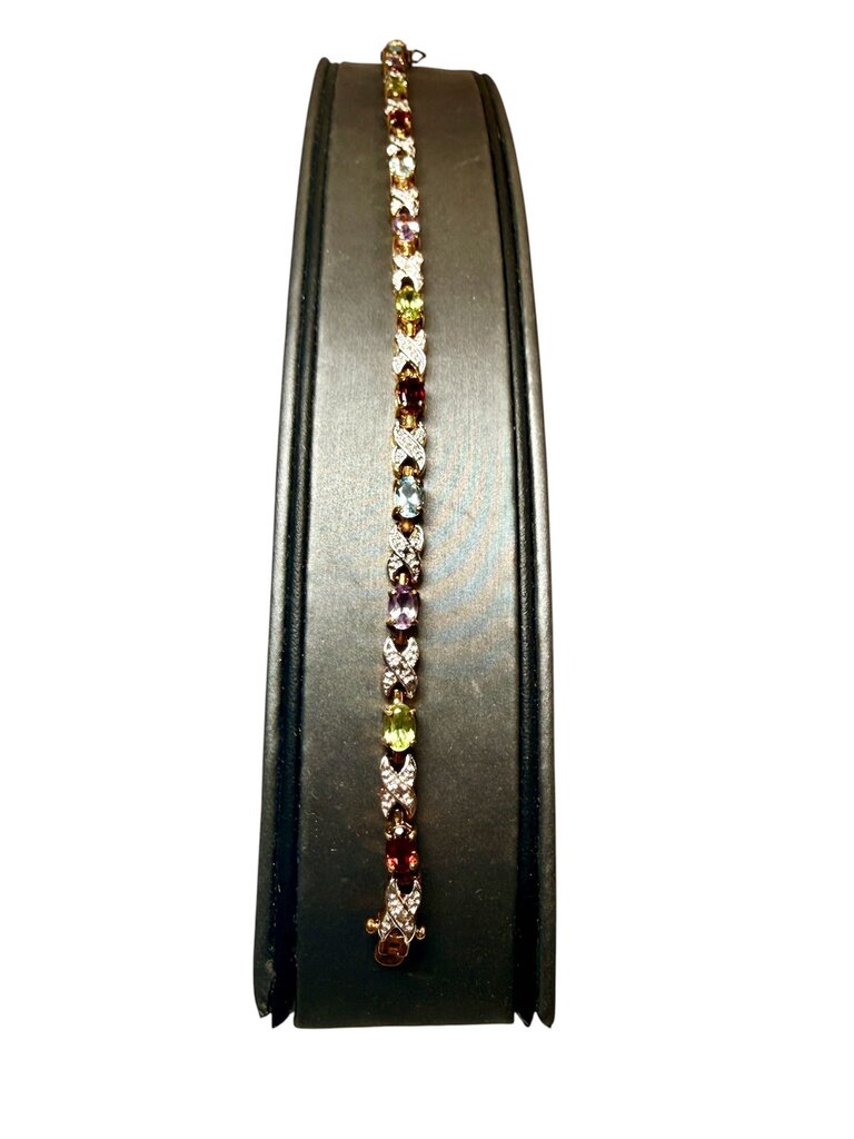 SS/GP "XO" MULTI COLOR TENNIS BRACELET