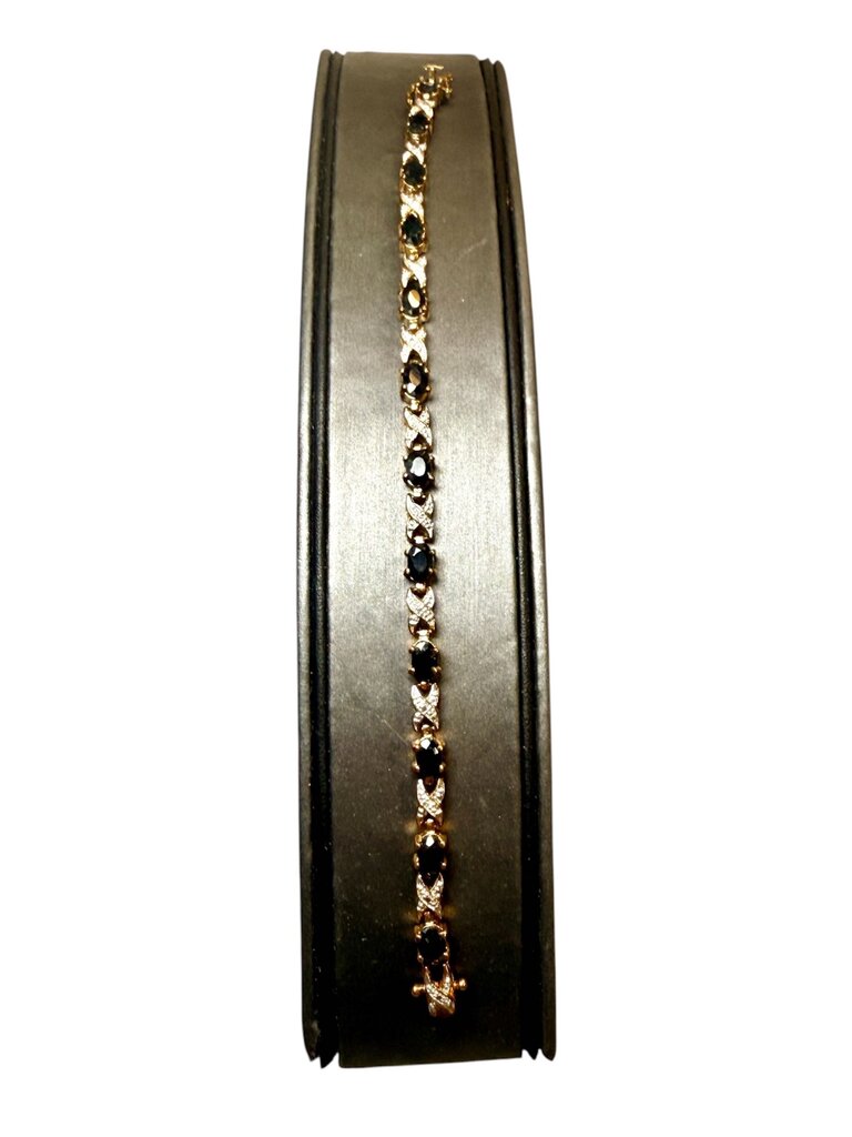 SS/GP "XO STYLE" OVAL SAPPHIRE BRACELET
