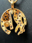 10KT/14KT PANTHER SAPPHIRE & DIA 1CTTW SAPPHIRES .10CTTW DIA PENDANT ON CHAIN