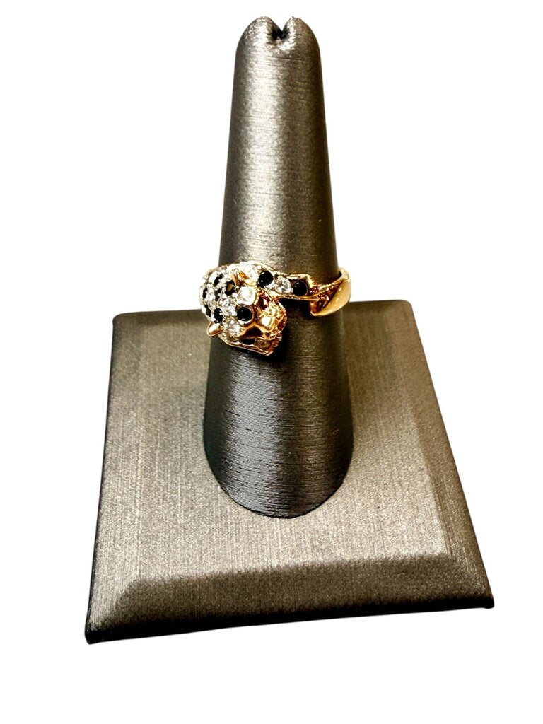 PLATED PANTHER RING SZ 8