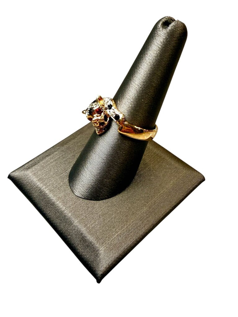 PLATED PANTHER RING SZ 8