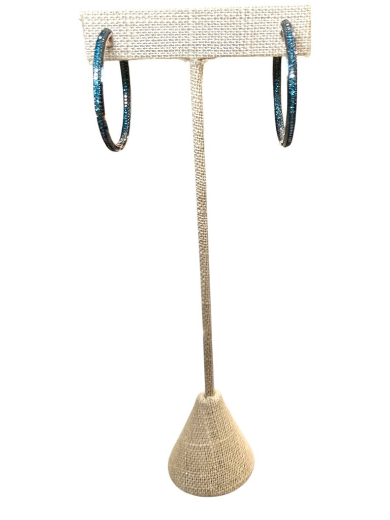 SS IN/OUT HOOPS BLUE DIAMOND