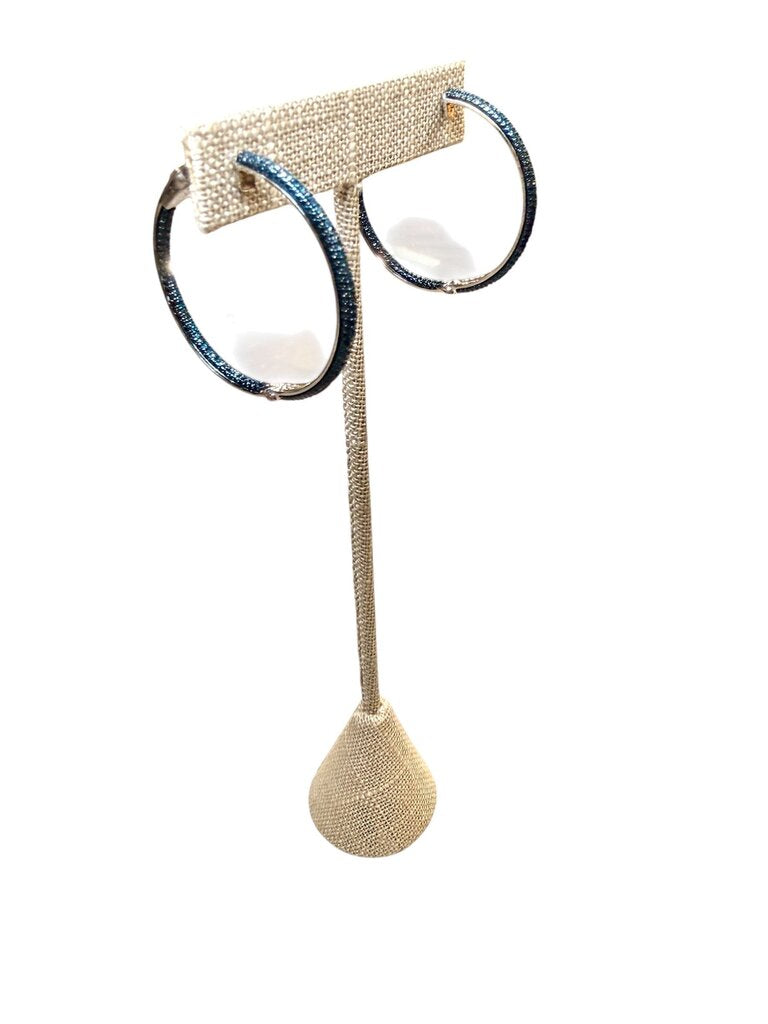 SS IN/OUT HOOPS BLUE DIAMOND