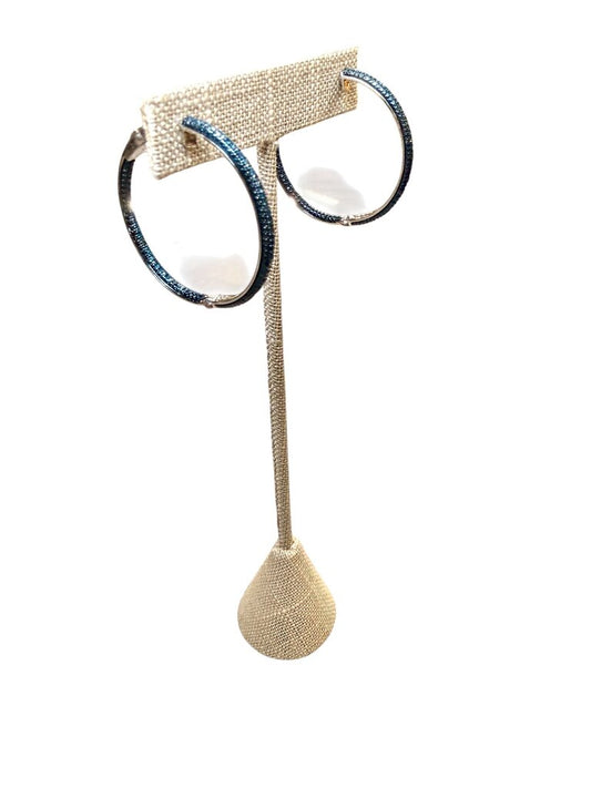 SS IN/OUT HOOPS BLUE DIAMOND