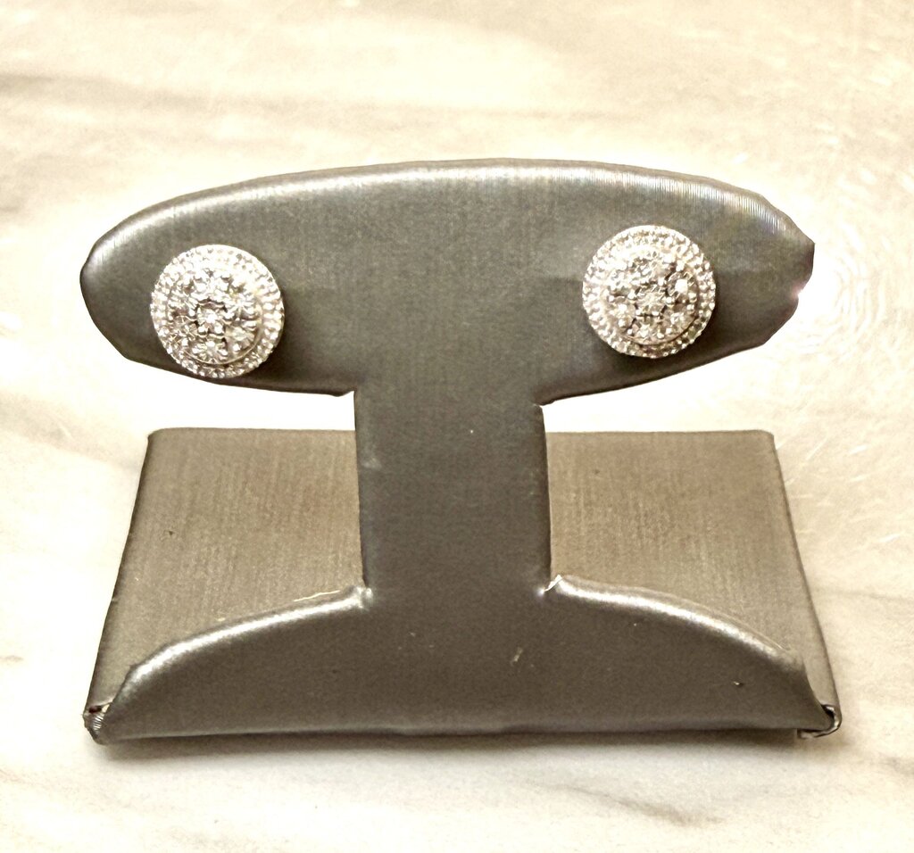 SS ILLUSION DIAMOND EARRINGS STUDS