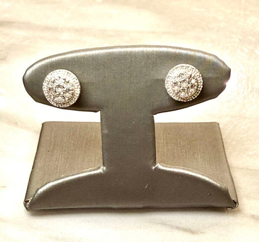 SS ILLUSION DIAMOND EARRINGS STUDS