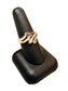 14KT YG CHOCOLATE & WHITE BYPASS STYLE RING SZ 8