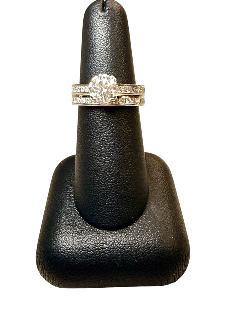 14KT WG 1.51CT EGL CERT SI1 H HEARTS & ARROWS W/SOLDERED WEDSET 2CTTW NATURAL DIAMONDS EURO SHANK SZ 6.5