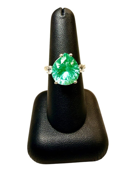 SS UNIQUE CUT BLUE STONE RING
