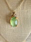 14KT YG 25.98CT GRAY/YELLOW GREEN 6 RAY STAR SAPPHIRE W/DIA ACCENT ON 17" CHAIN W/CURRANT APPRAISAL